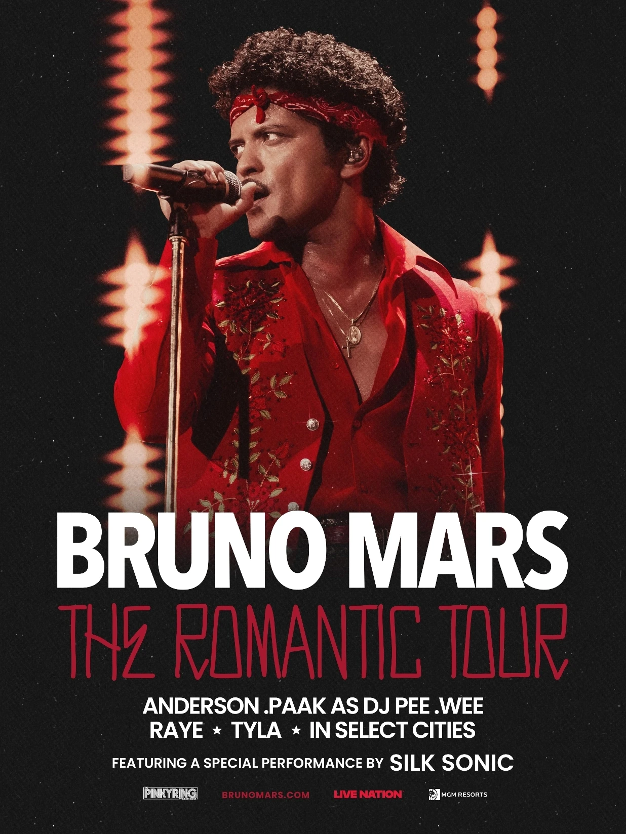Bruno Mars concert tour poster 2026–2027